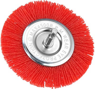 Nylon Schijfborstel Ø 100 mm Korrel 80 met Zeskant Schacht voor Polijsten en Schuren