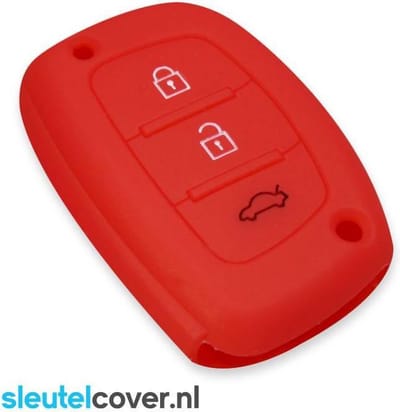 Autosleutel Hoesje geschikt voor Hyundai - SleutelCover - Silicone Autosleutel Cover - Sleutelhoesje Rood