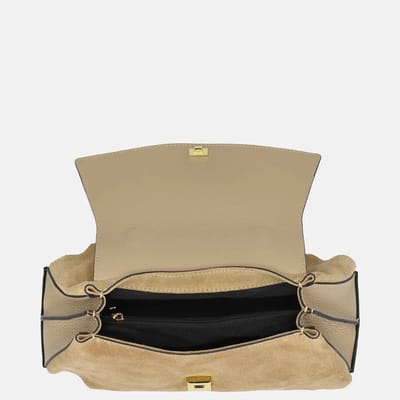 Charm London overslag handtas suede lichttaupe