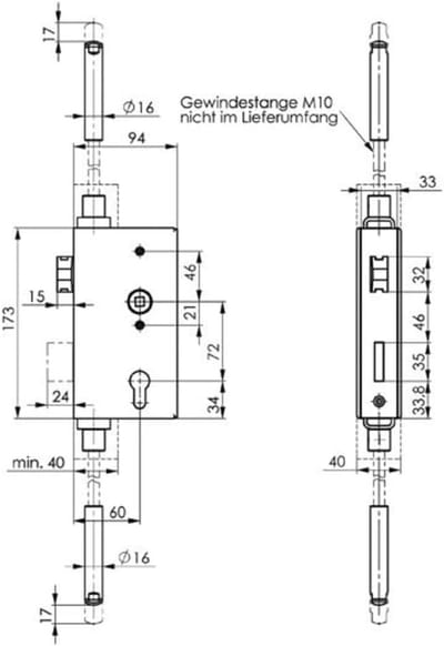 Slotkast - Meervoudig slot - Deuren beveiligen - Dubbele vergrendeling - 28 cm - Zilver
