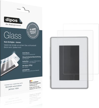 dipos – 2x Matte Pantserfolie geschikt voor BUCHER automation JetView 1004 | 9H Screenprotector
