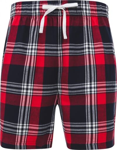 Skinnifit Men´s Tartan Lounge Shorts SFM82 - Red-Navy Check - M