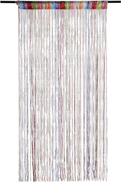 Deurgordijn met kwastjes - 100x200 cm - Polyester - Siergordijn - Vliegengordijn - Horgordijn - Raamdecoratie - Kastgordijn - Glitter Klamboe - Gordijnen - Hangende - Geschikt voor Deuren, Ramen, Huisdecoratie - Eenvoudig Installatie - Kleur