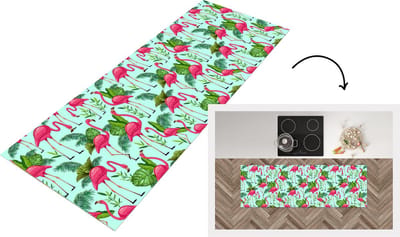 Keukenloper - Loper keuken - Flamingo - Jungle - Tropisch - Dieren - Patroon - 150x50 cm - Keukenloper vinyl