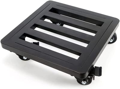 Plantenwagen met wielen - Bloempot trolley - Planten verplaatsen - 360 graden draaibare wielen - 40 cm - Zwart