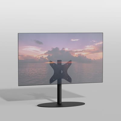 Cavus TV Vloerstatief ELLIPS 60 - zwart - hoogte 60cm – VESA 300x300