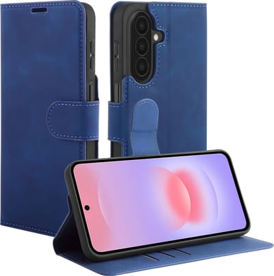Just in Case hoesje geschikt voor Samsung Galaxy A27 Hoesje met Pasjeshouder - Premium Bookcase - Blauw