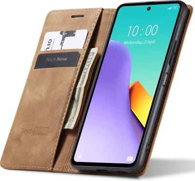Hoesje geschikt voor Xiaomi Redmi 12 - Book Case Leer Slimline Bruin