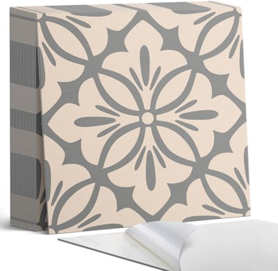 Coloray Plaktegels - Bloemenpatroon met details Zelfklevende Tegels - 20 cm x 20 cm - Beige Plaktegels - 20 stuks - Vierkant PVC Tegels - Plaktegels Badkamer - Plaktegels Vloer - Vinyl Tegels Zelfklevend - Wandtegel Zelfklevend