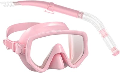 Snorkel Duikset - Duikmasker Snorkel - Watersport Ontdekken - Panoramisch Breed Zicht - 17 x 12 x 10 cm - Roze