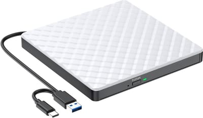 Draagbare Externe DVD Speler voor Laptop - DVD Burner - Wit