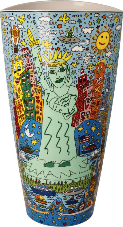 Goebel - James Rizzi | Vaas The Big Apple is Big on Liberty | Porselein - 28cm