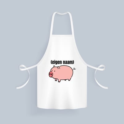 Akyol - varken met eigen naam Keukenschort - Varken - boeren/varken liefhebbers - iemand die houdt van varkens - verjaardag - cadeau - kado - geschenk - 82 bij 71 cm