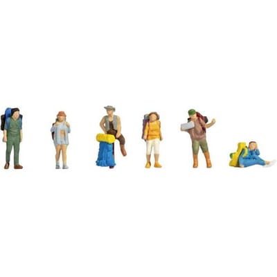 NOCH 36247 N Backpackers en lifters figuren Geverfd, Staand, Zittend