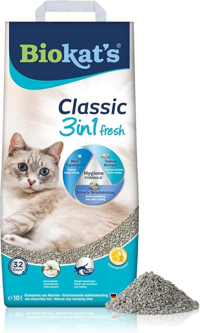Klontvormend kattenbakkorrel met katoenbloesemgeur en 3 korrelgroottes
