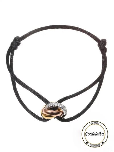 Soraro Tricolor Zirkonia Armband | Zwart | Goldplated | Soraro Armbanden | Zirkonia | Cadeau voor haar | verjaardag vrouw