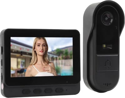 Draadloze Video Deurbel - Intercom Systeem - Veiligheid Thuis - 4.3 Inch Kleurenscherm - 1080P HD Camera - Zwart