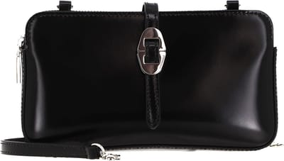COCCINELLE Leren Schoudertas Avondtas Coccinelle Cosima Shiny Mini Crossbody Bag Noir Zwart