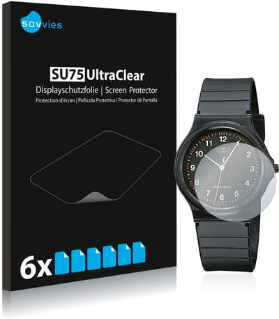 Savvies - Screenprotector voor Casio Unisex MQ-24 - Folie Beschermfolie transparant 6 Stuks
