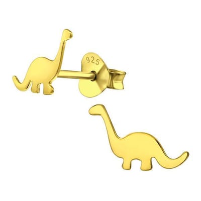 Montebello Oorbellen Dino - 925 Zilver Verguld - Dier - 9x6mm