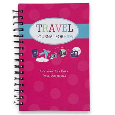 Reisdagboek Kinderen - Vakantie Notitieboek - Vakantieherinneringen Vastleggen - Meerdere Reizen Documenteren - 21x15 cm - Roze