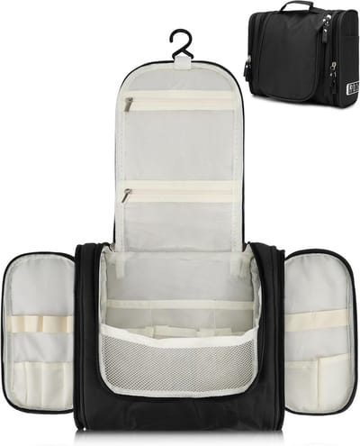 Hangende Toilettas - Grote Reistas - Reizen Organiseren - Met Ophanghaak - 24 x 20 x 10 cm - Zwart