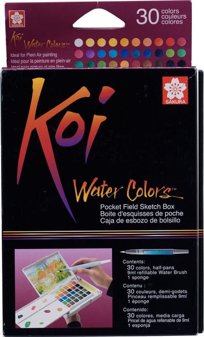 Sakura Koi Water Colors Pocket Field Sketch Box | 30 halve napjes