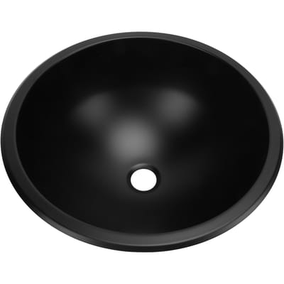 12 Inch Rond Roestvrij Staal Spoelbak Kom Ronde Ovale Kom Spoelbak met 40mm Afvoeruitlaat voor Boot Caravan RV Motorhome black