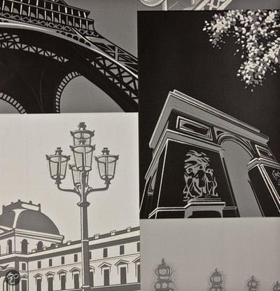 Dutch Wallcoverings Parijs - Zwart/zilver