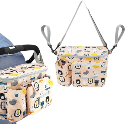 Unyqoos® Ruime en veelzijdige kinderwagen organizer met verstelbare schouderriem