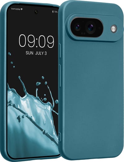 kwmobile metallic telefoonhoesje van TPU - geschikt voor Google Pixel 9 - Flexible case voor smartphone - In Metallic carabisch blauw