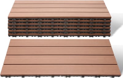 WPC Terrastegels 6 Stuks Houtlook Kliksysteem voor Balkon en Tuin