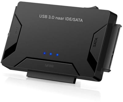 GELLDG USB 3.0 naar SATA/IDE Harde Schijf Adapter - Multifunctionele Converter - Een-naar-drie - Kunststof - Kabellengte 1 Meter - Geschikt voor 2,5 en 3,5-inch HDD/SSD - Geschikt voor Windows 10/8/7/XP/Vista Mac OS Linux