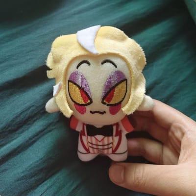 10cm Lucifer Morningstar Pluche Poppetje Sleutelhanger Hazbin El Pluche Rugzak Speelgoed Verzamelen Hanger Knuffel Kerstcadeau 10cm