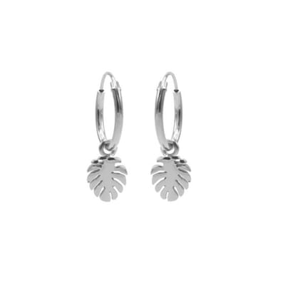 Karma Oorhangers Jungle Leaf Zilver