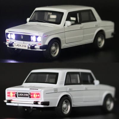 1:32 Lada Niva Diecast Legering Retro Auto Model Auto Ornamenten Geluid En Licht Speelgoed Kerstcadeaus Voor Kinderen