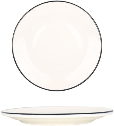 Bonna Dessertbord - Linea Black - Porselein - 15 cm - set van 6