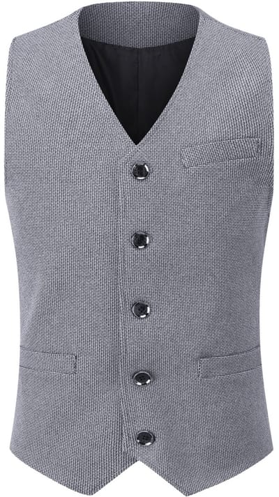 ALLTHEMEN Heren Patchwork V-hals Vest - Formeel Klassiek Basis Wollen Vest Voor Bruiloften - S