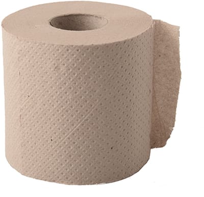 1x 48 Rollen Toiletpapier Tissue 10 cm x 95 cm lichtbruin soft 2-laags 300 vellen gerecycled