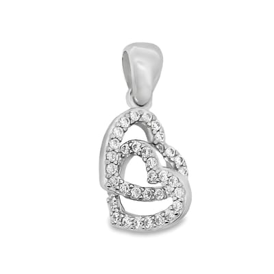 Juwelier Zwartevalk zilveren (gerhodineerd) hartjes hanger - 24.282