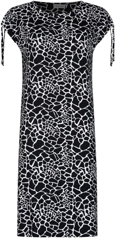 Pastunette - Jurk - Noir Safari - EcoVero Viscose - Korte mouw - Zwart/Wit - Maat 46