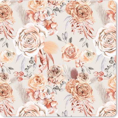 Muismat 20x20 cm - Mousepad Rozen - Goud - Chic - Muismatten
