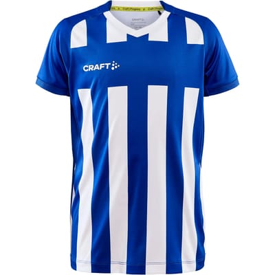 Craft Progress 2.0 Stripe Shirt Korte Mouw Kinderen - Royal / Wit | Maat: 122/128