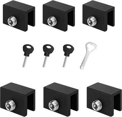 Verstelbare Raamsluitingen - Schuifraam Beveiliging - Veiligheid Thuis - Aluminium Legering - 6 Stuks - Zwart