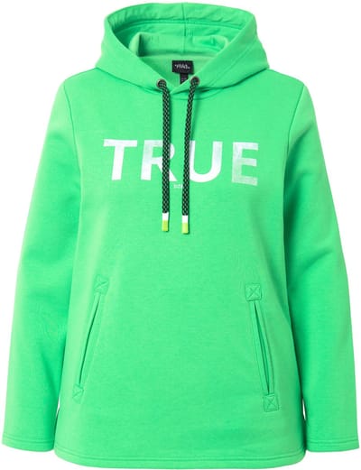 Ulla Popken - Dames - Hoodie True capuchon koord zakken lange mouwen - Mintgroen - Maat 42+