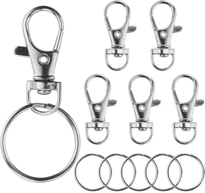 Sleutelhangers 15 stuks - Carabiner haken - 360° draaibaar - Ideaal voor DIY projecten - ShopVlot