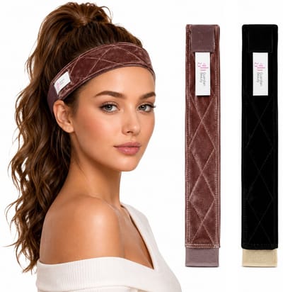 Guardian Beauty Anti Slip Pruik Band - Fluweel met Lace - Wig Grip - Verstelbare Klittenband - 2 stuks - Zwart & Bruin