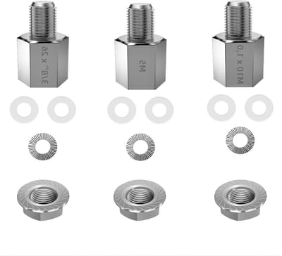 Fietsasadapter Set voor Fietstrailer, Inclusief M5, M10 en 3/8''x26, Geschikt voor Diverse Fietstoepassingen