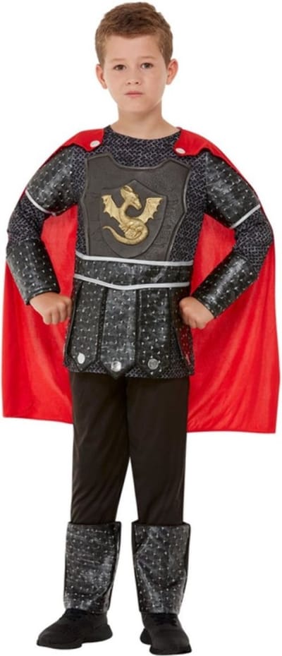 Smiffys - Deluxe Knight Kinder Kostuum - Kids tm 12 jaar - Zwart