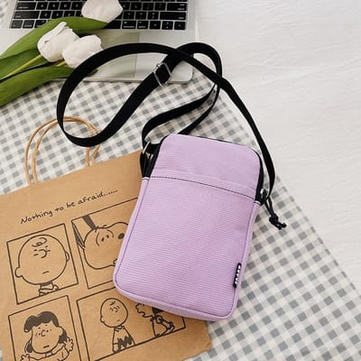 Nieuwe Mode Mobiele Telefoontas Dames Messenger Bag Alles-match Mini Kleine Crossbody Tas Hangende Nek Muntzakje Verticale Handtas 20x13x4cm paars